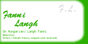 fanni langh business card